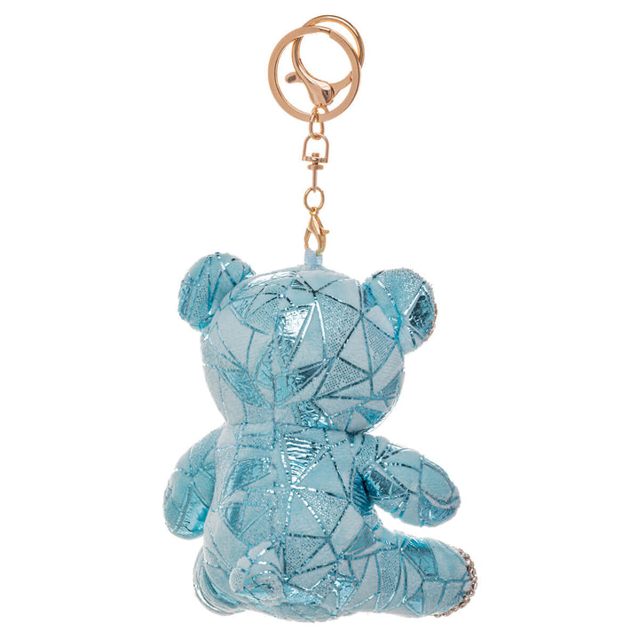 Glittery teddy bear keyring backpack basket 11,5cm