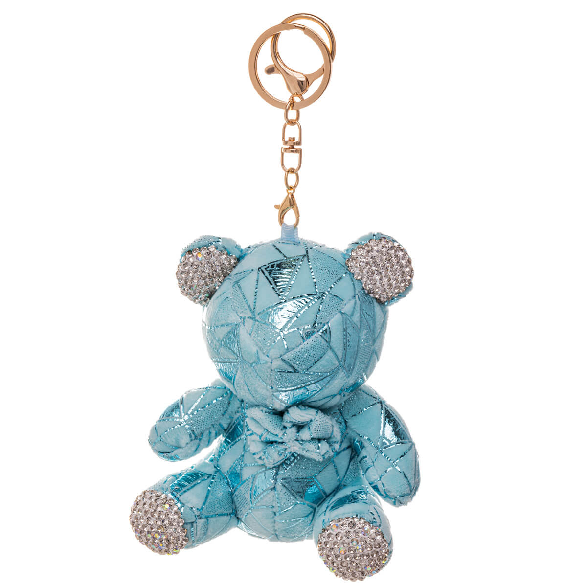 Glittery teddy bear keyring backpack basket 11,5cm