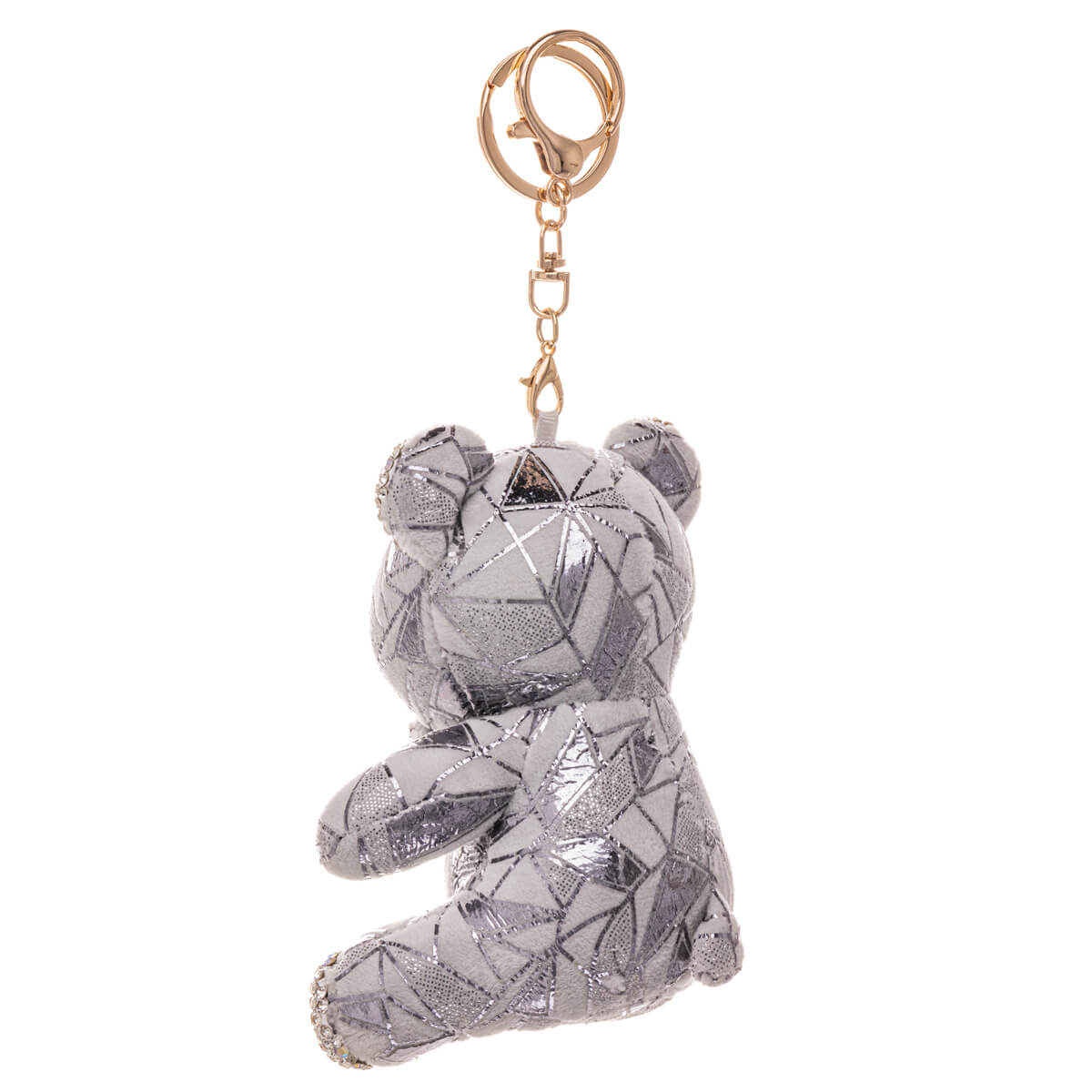 Glittrig nallebjörn nyckelring ryggsäck korg 11,5cm