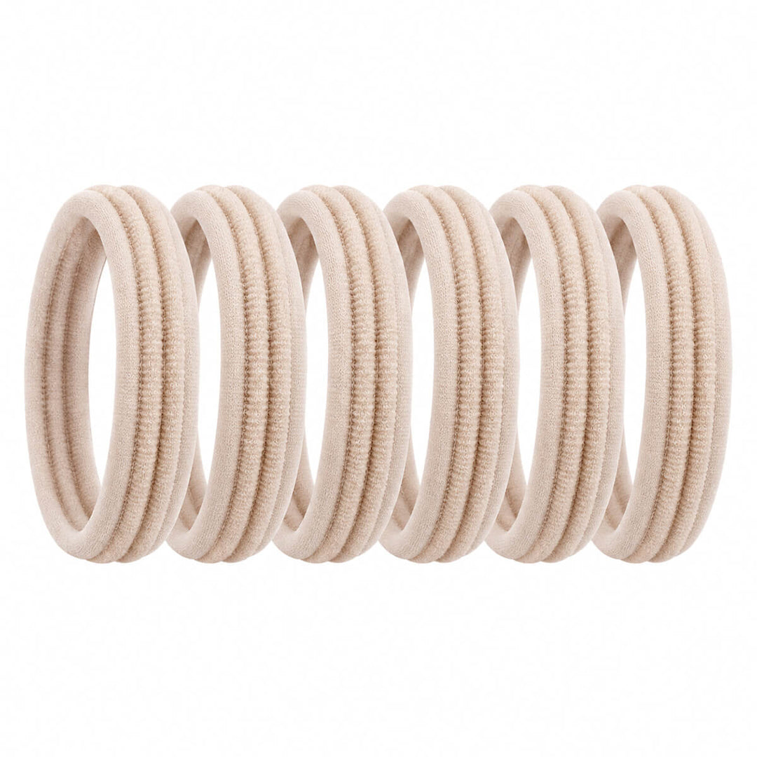 Seamless Hair Ties for Thick Hair, 6-Pack
