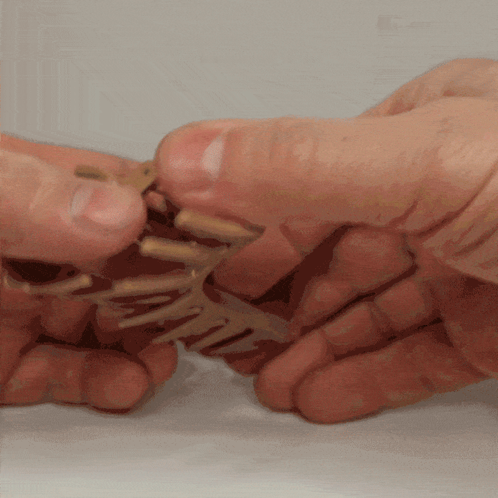 Rectangular hair clip, flexible plastic shark tooth, 8.5 cm