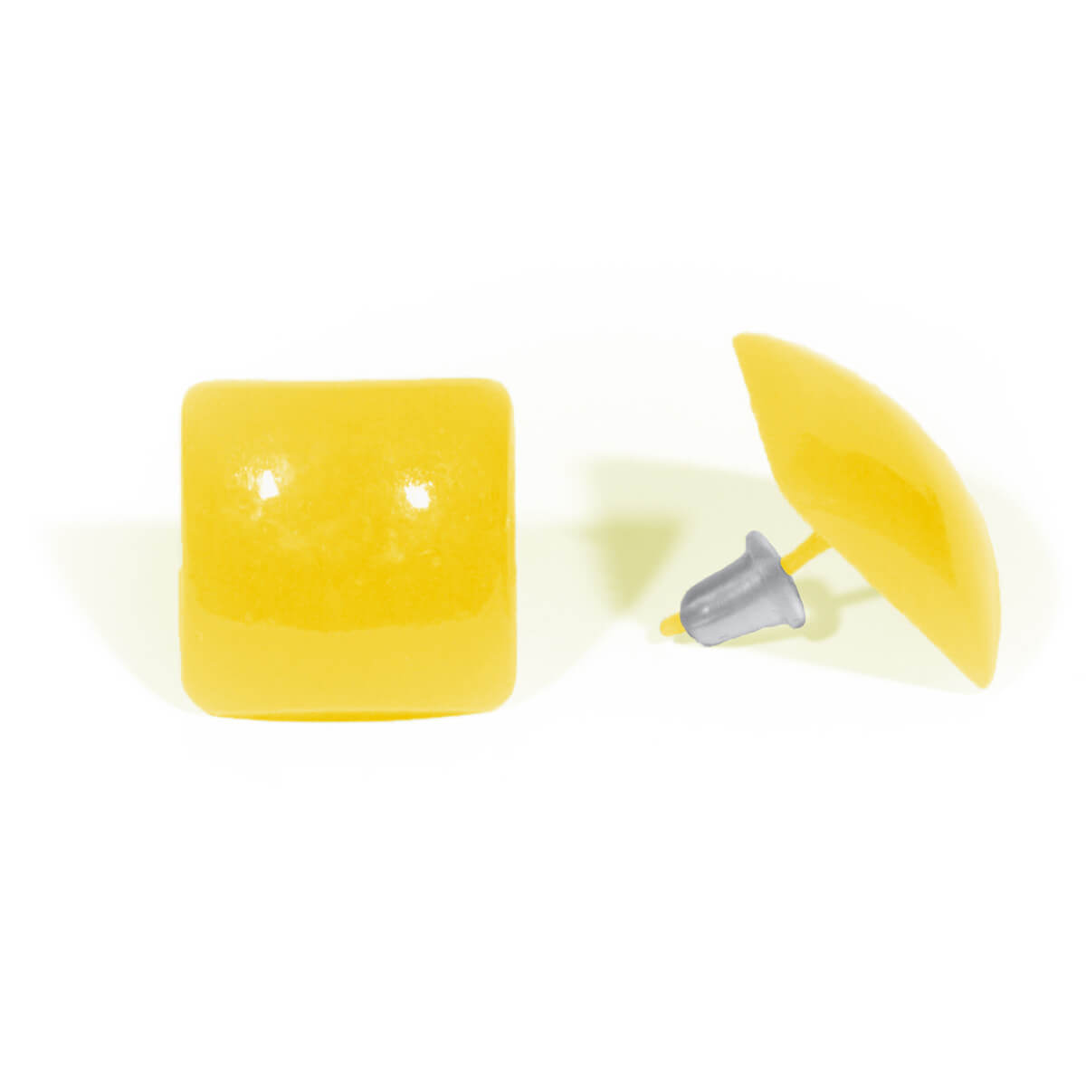Plastic square earrings 1.6cm