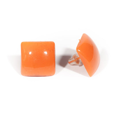 Plastic square earrings 1.6cm