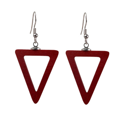 Wooden triangle earrings