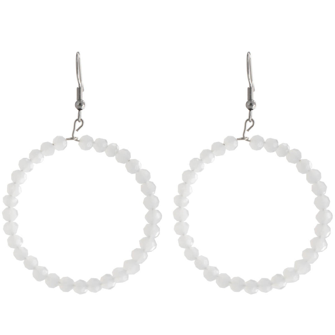 Glass bead ring earrings