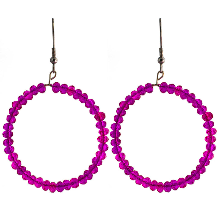 Glass bead ring earrings