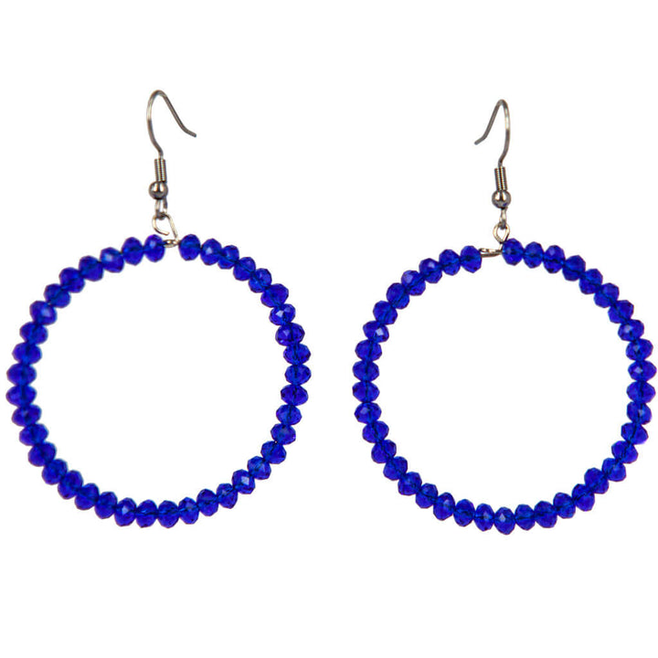 Glass bead ring earrings