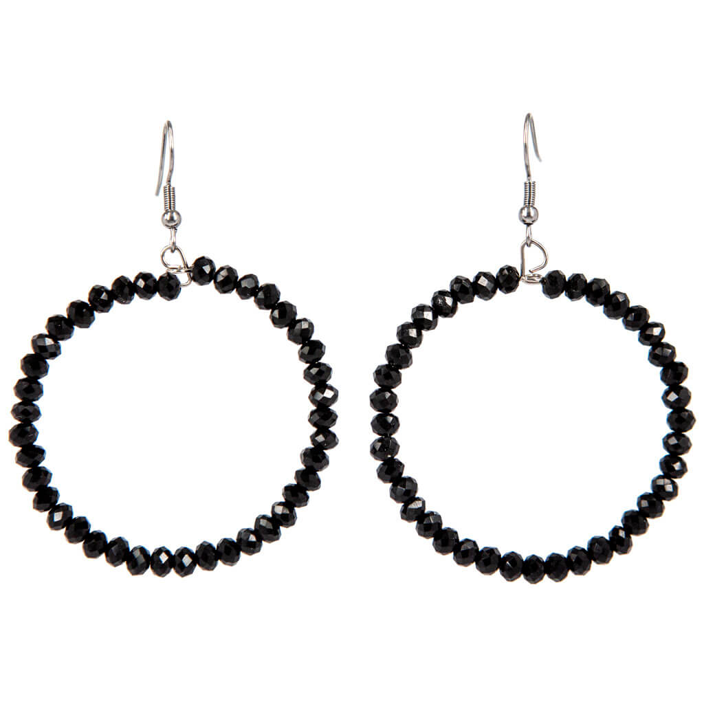 Glass bead ring earrings