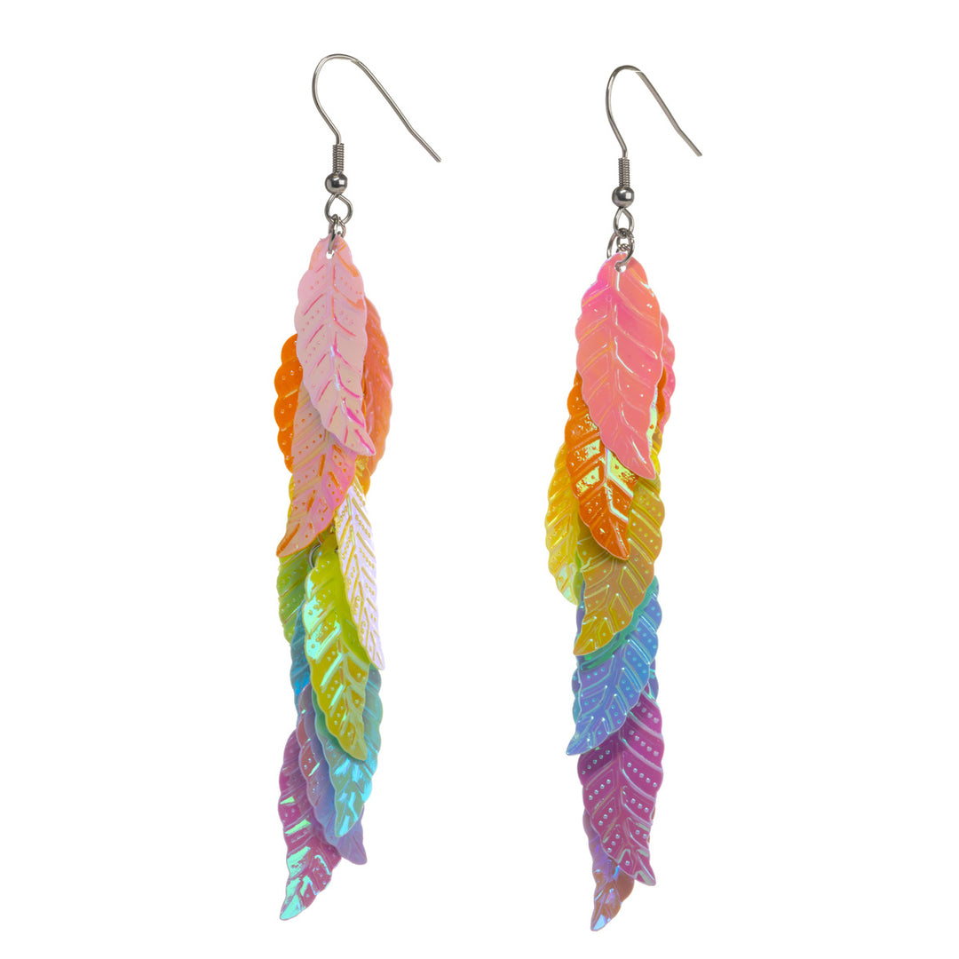 Hanging shiny leaf earrings (Steel 316L)