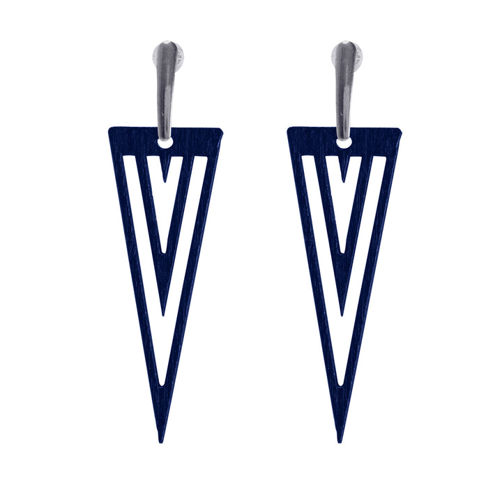 Domestic wooden earrings triangles (steel 316L)