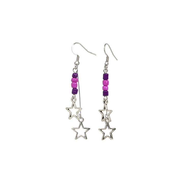 Star earrings with beads