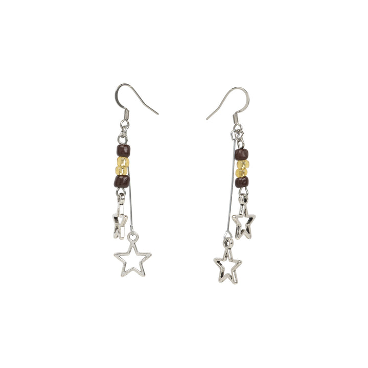 Star earrings with beads