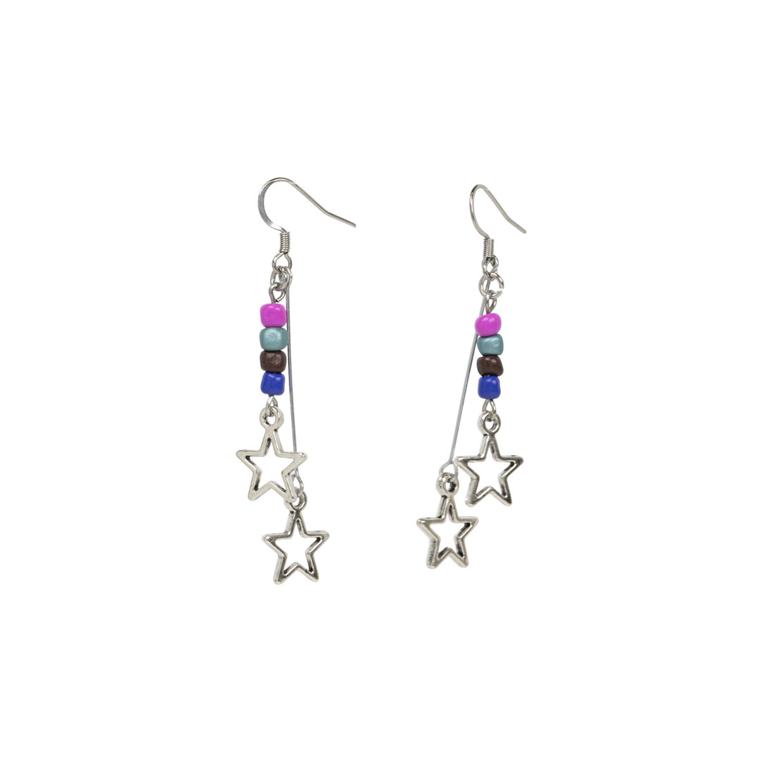 Star earrings with beads