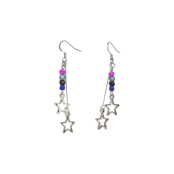 Star earrings with beads