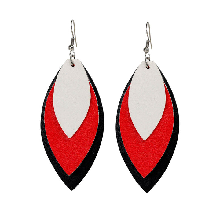 Tapers imitation leather earrings