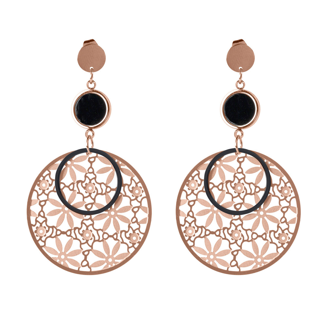 Flower decorated earrings (steel 316L)