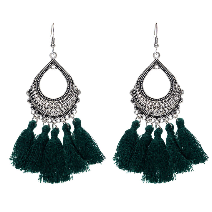 Hanging tassel earrings