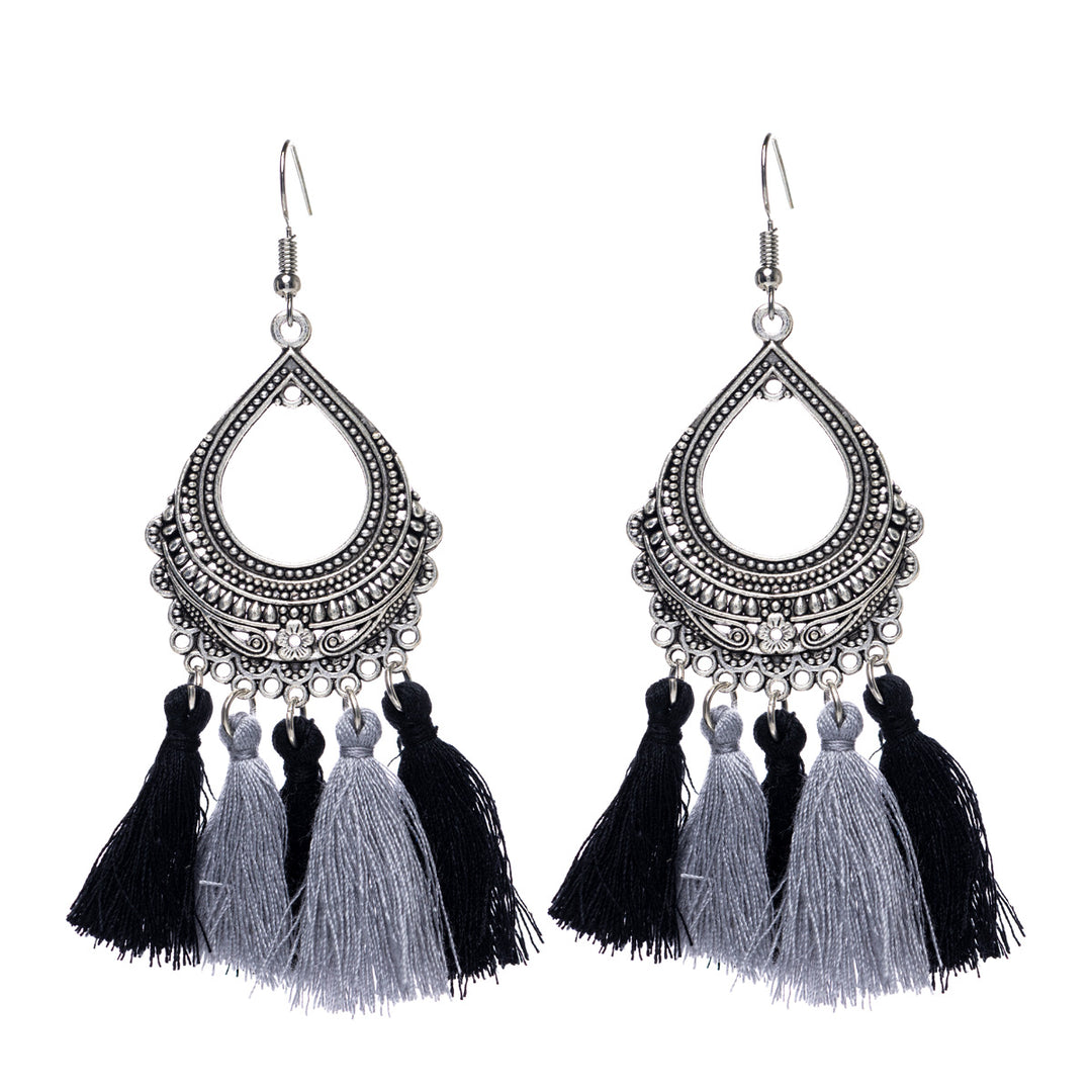 Hanging tassel earrings