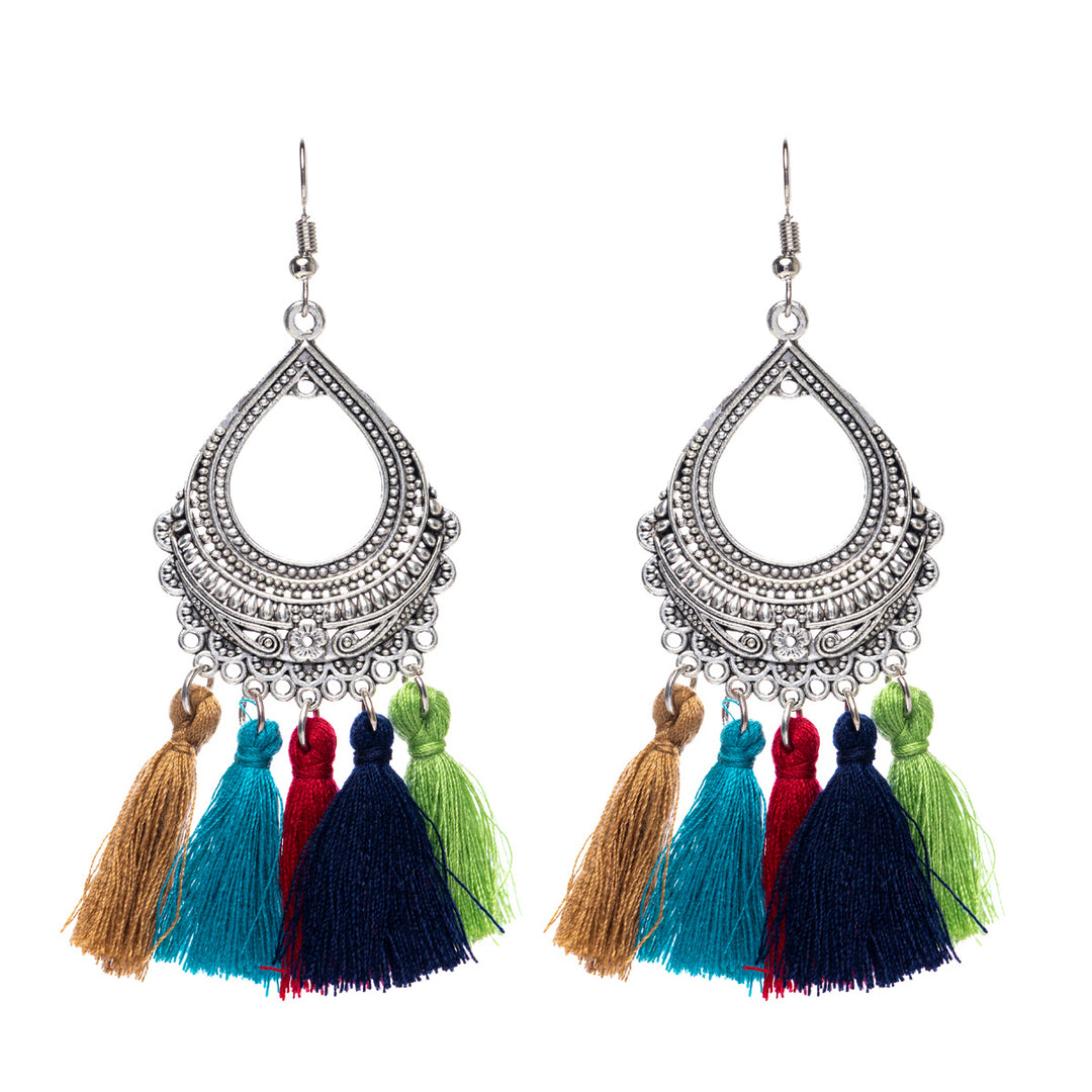 Hanging tassel earrings