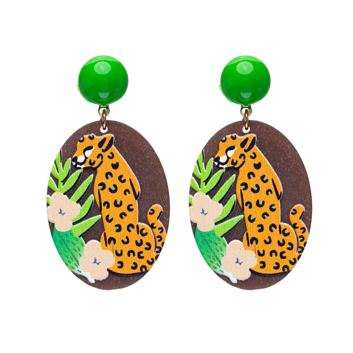 Ovala leopardörhängen