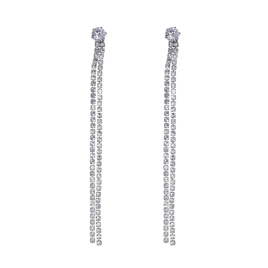 Hanging rhinestone earrings
