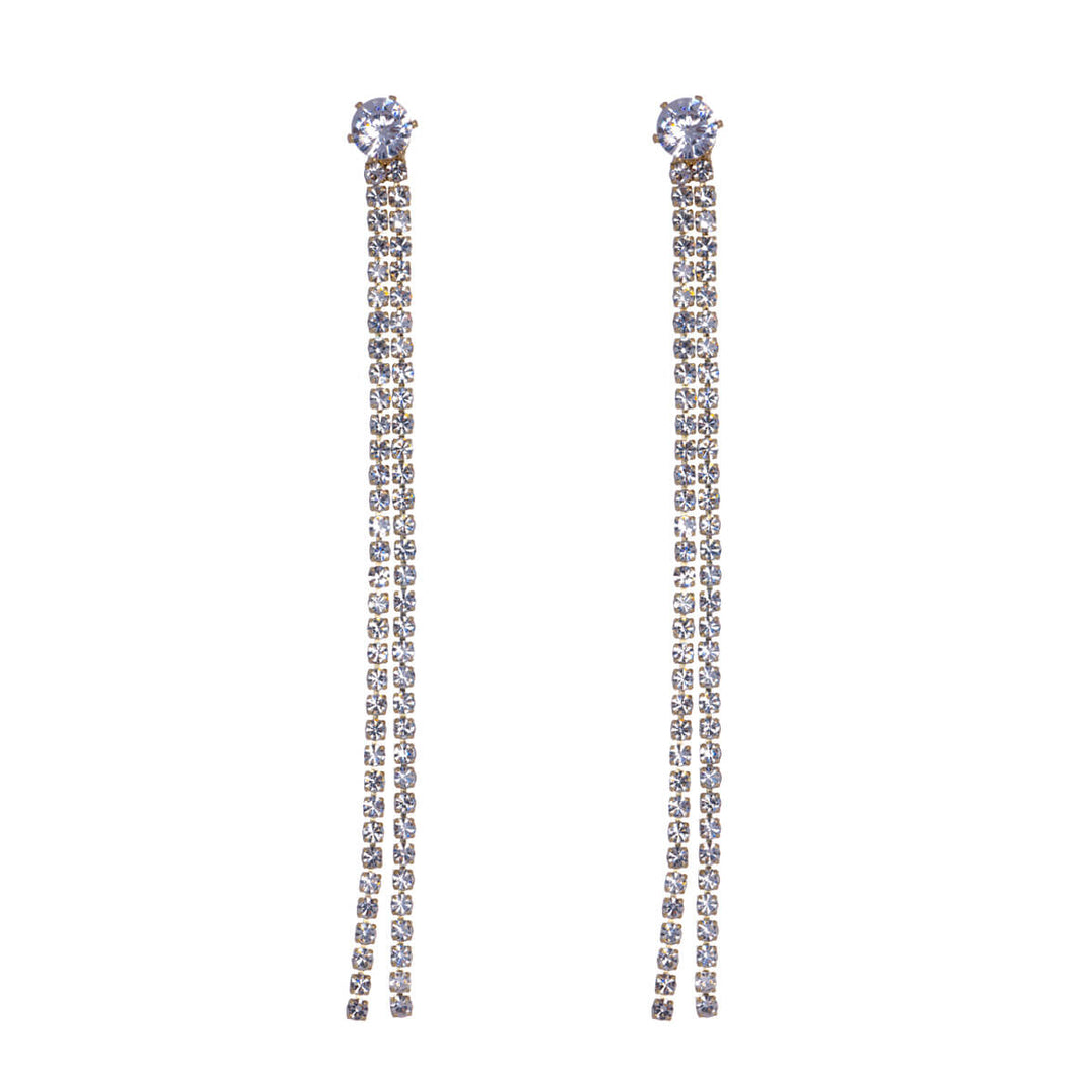 Hanging rhinestone earrings