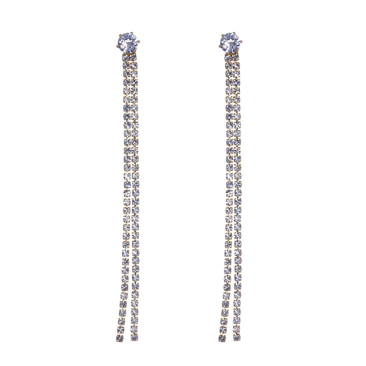 Hanging rhinestone earrings