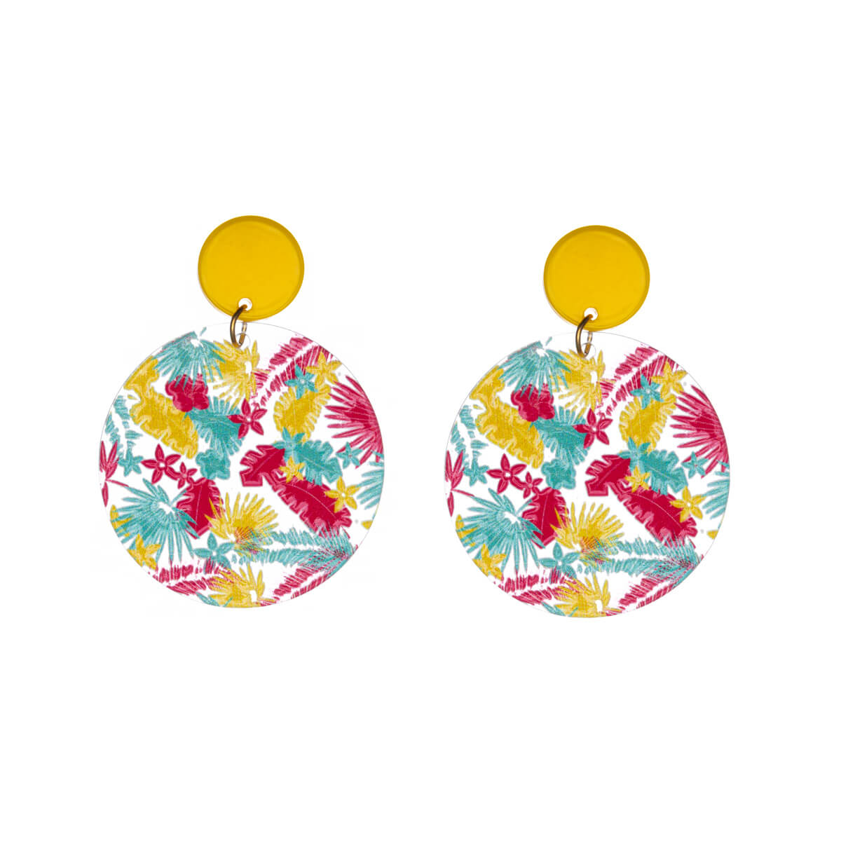 Round tropical earrings