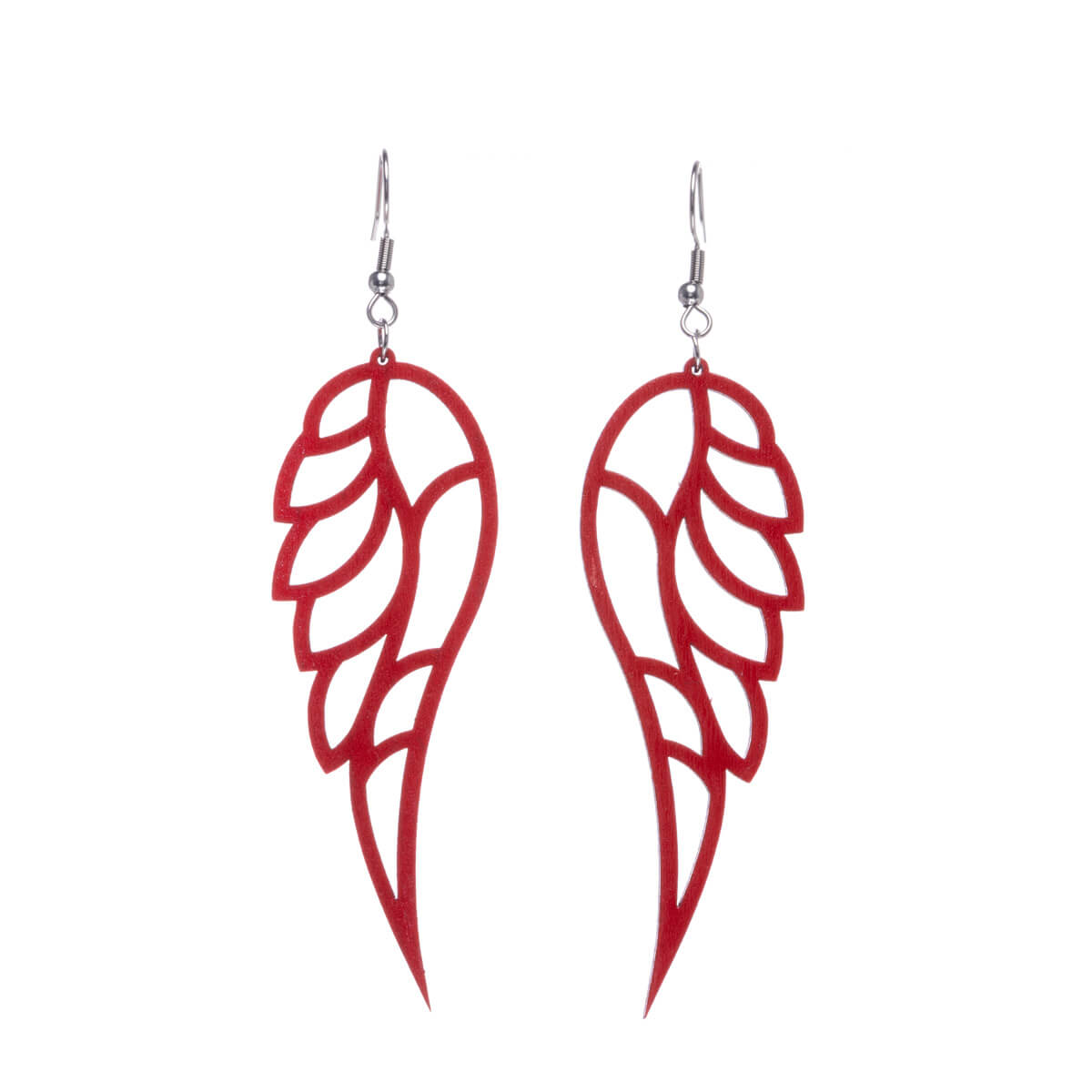 Angel wings wood earrings (Steel 316L)