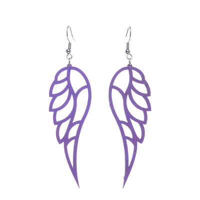 Angel wings wood earrings (Steel 316L)