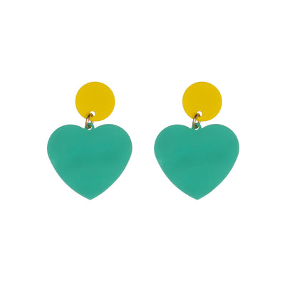 Bicoloured heart earrings