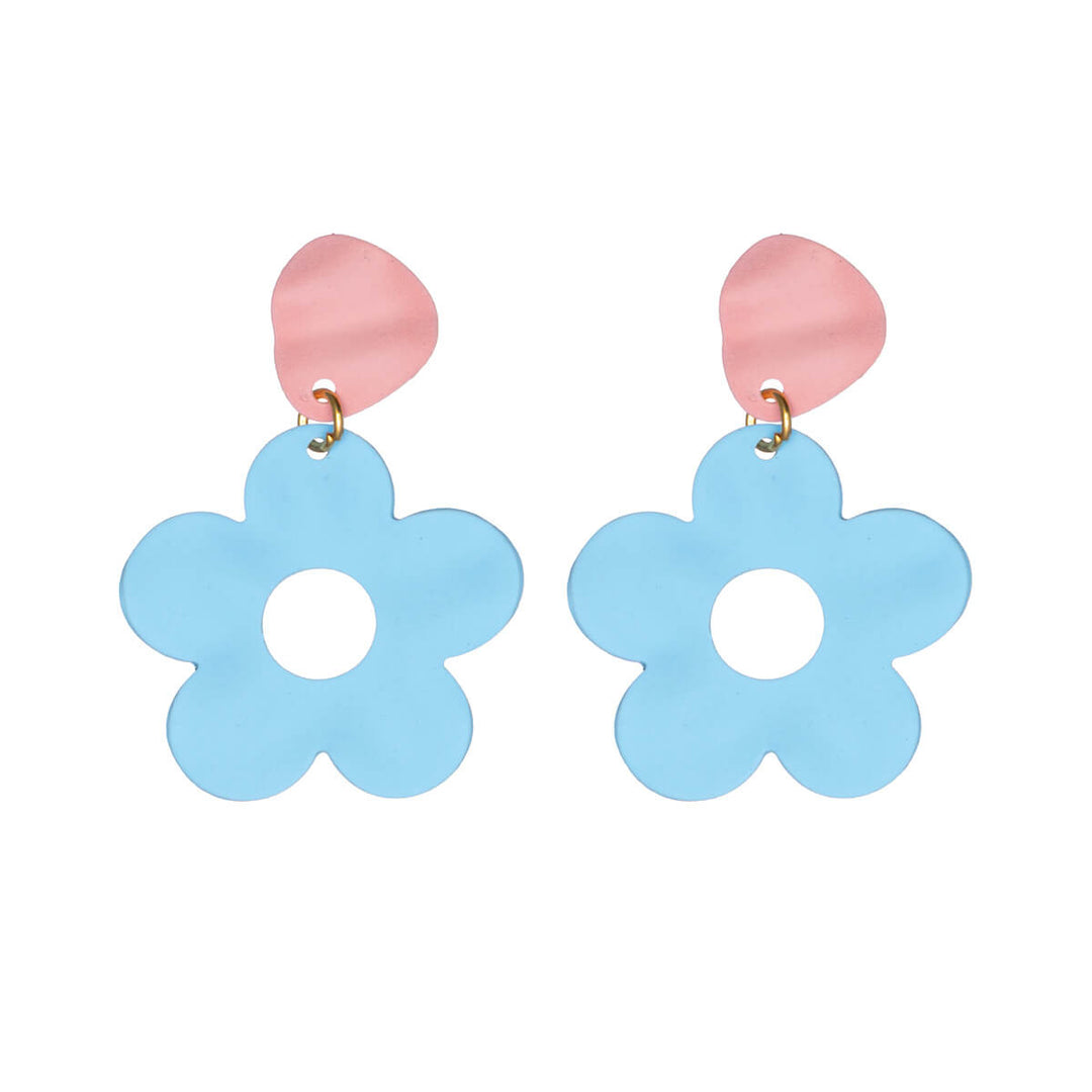 Two-tone flower earrings