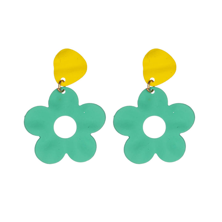 Two-tone flower earrings