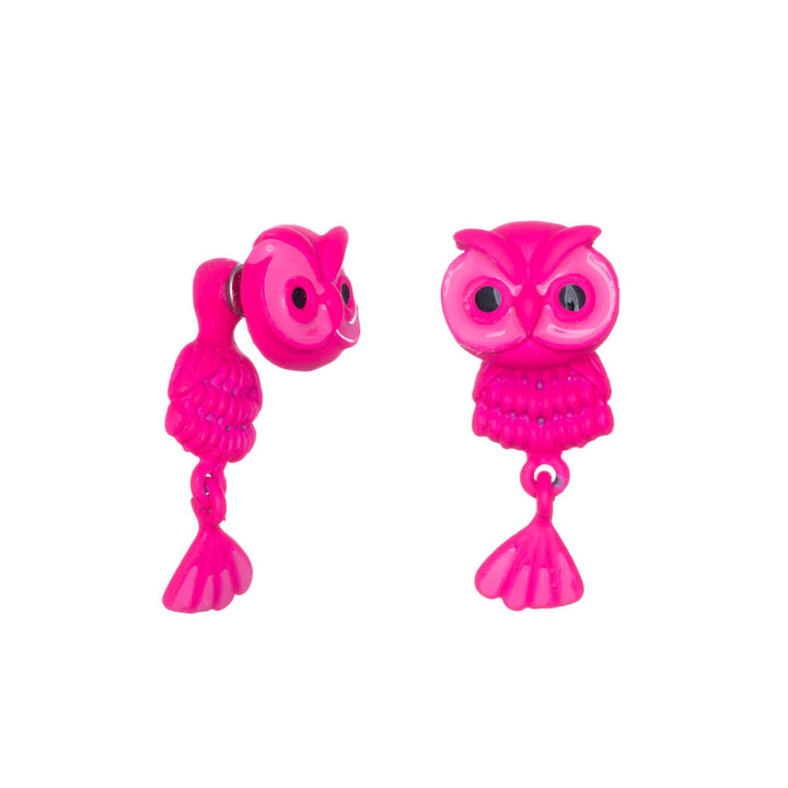 Hanging owl earrings