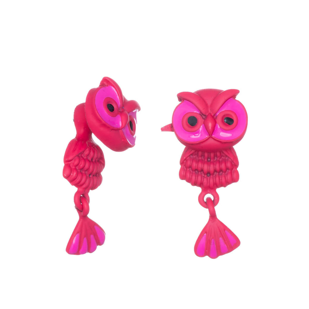 Hanging owl earrings