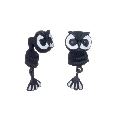 Hanging owl earrings