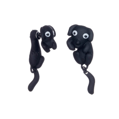 Hanging dog earrings