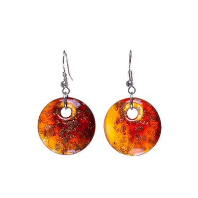 Sparkling decorative glass bead earrings