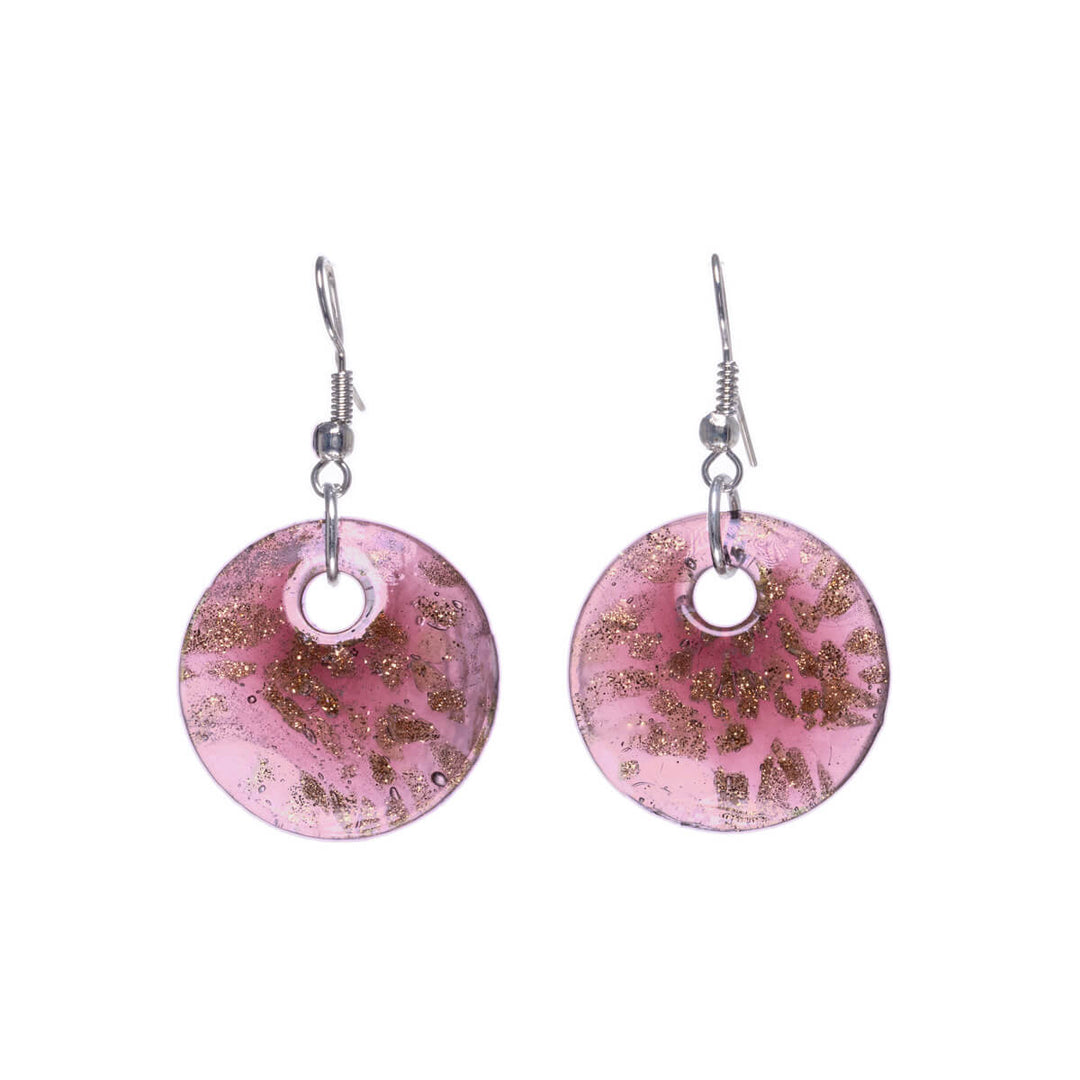 Sparkling decorative glass bead earrings