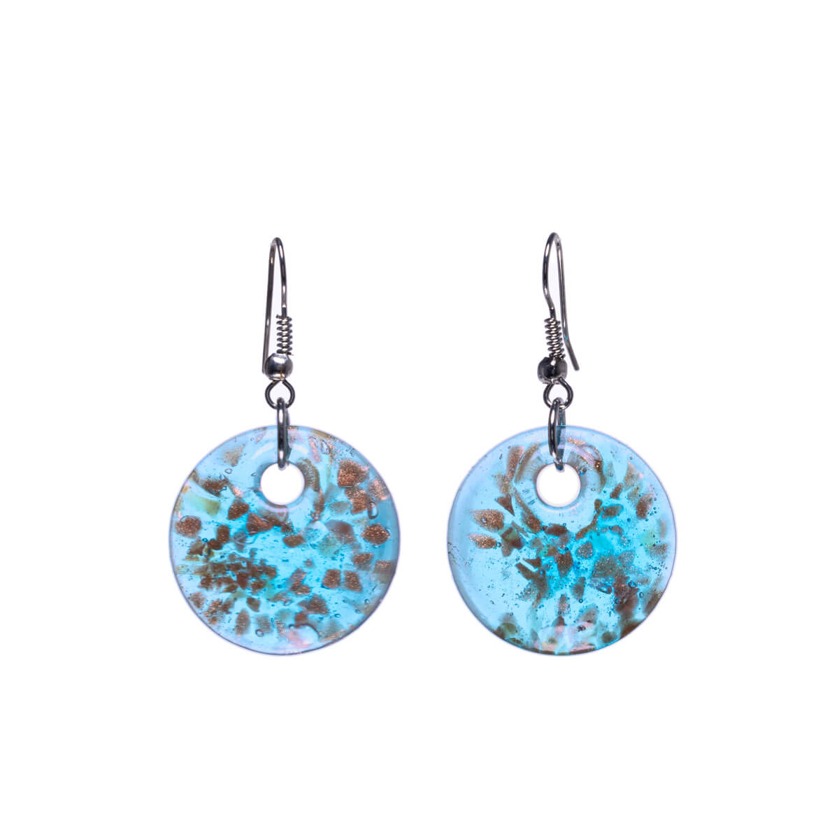 Sparkling decorative glass bead earrings