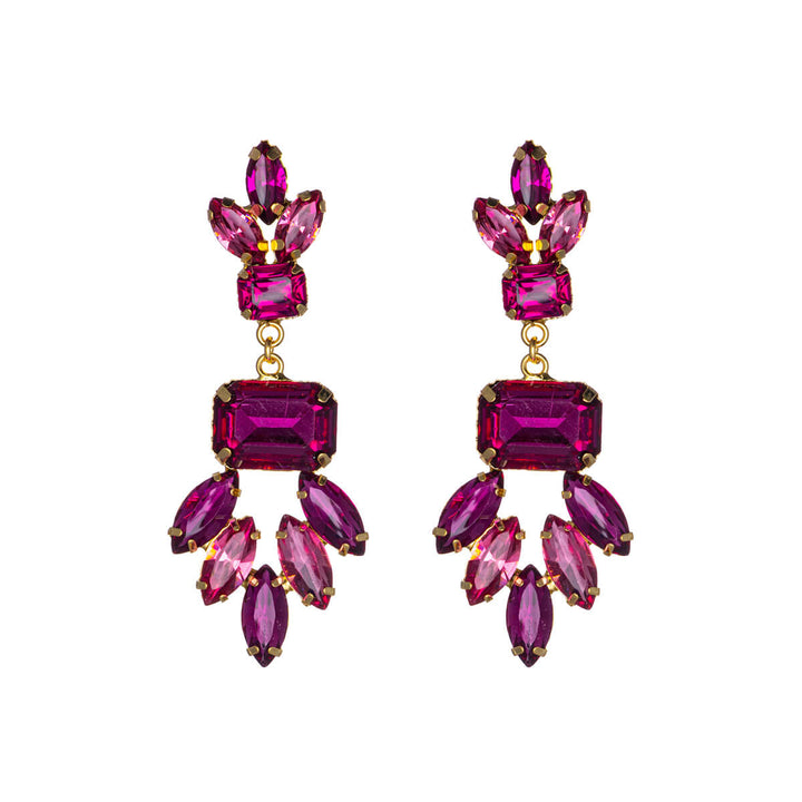 Showy festive earrings rhinestone