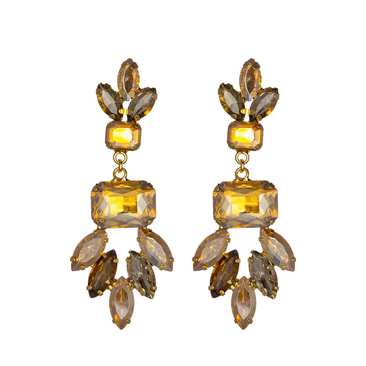 Showy festive earrings rhinestone