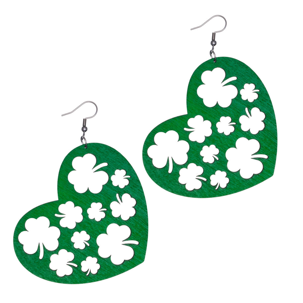 Hjärtklöverörhängen St Patrick's day-smycken (Stål 316L)