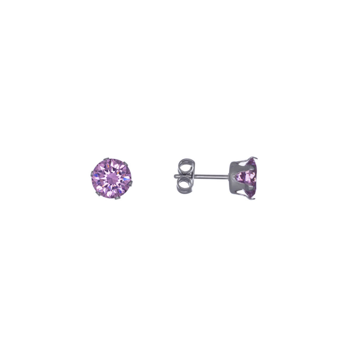 Round zirconia earrings 7mm (Steel 316L)