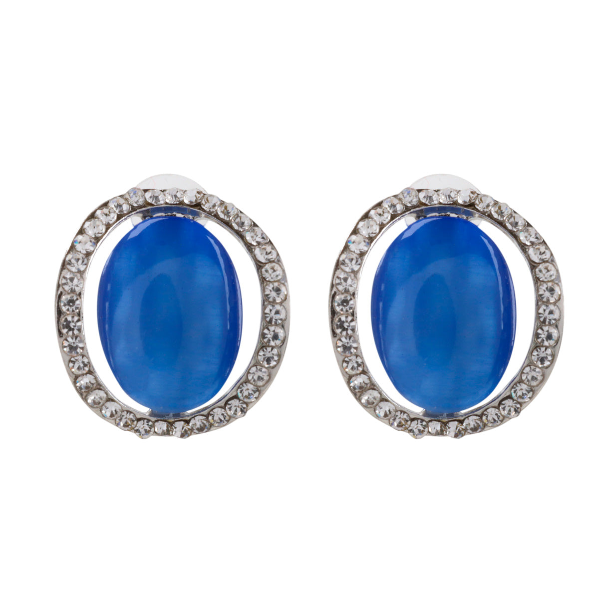 Glass oval earrings