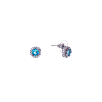 Round zirconia earrings