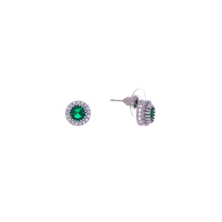 Round zirconia earrings