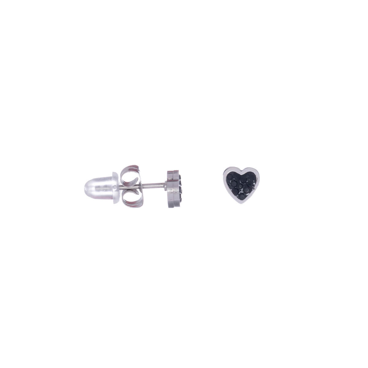 Steel heart earrings 6mm (steel 316L)