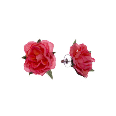 Fabric flower earrings (steel 316L)