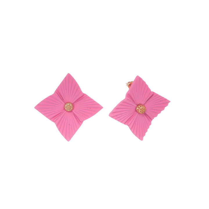 Angular flower earrings